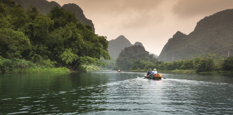 People Riding a Boat